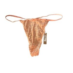 SKIMS Size 2X Peach Orange Logo Thong Panty PN-THG-0939 NWT